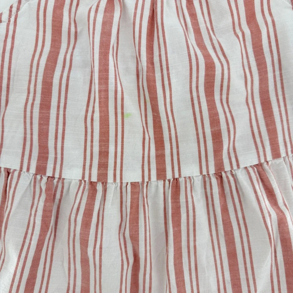 OshKosh B'gosh Girls Striped Tank Top Tiered Ruffle‎ Tie Back Size 7